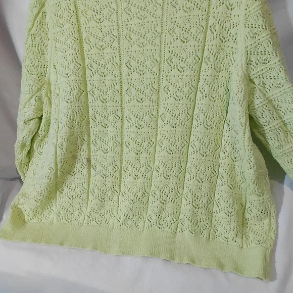 Mango Light Green Open Knit Cardigan - Picture 7 of 11